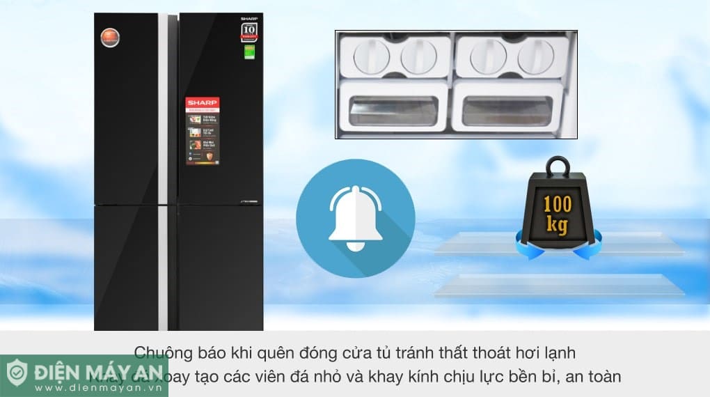 Tủ lạnh Sharp Inverter 605 lít Multi Door SJ-FX688VG-BK